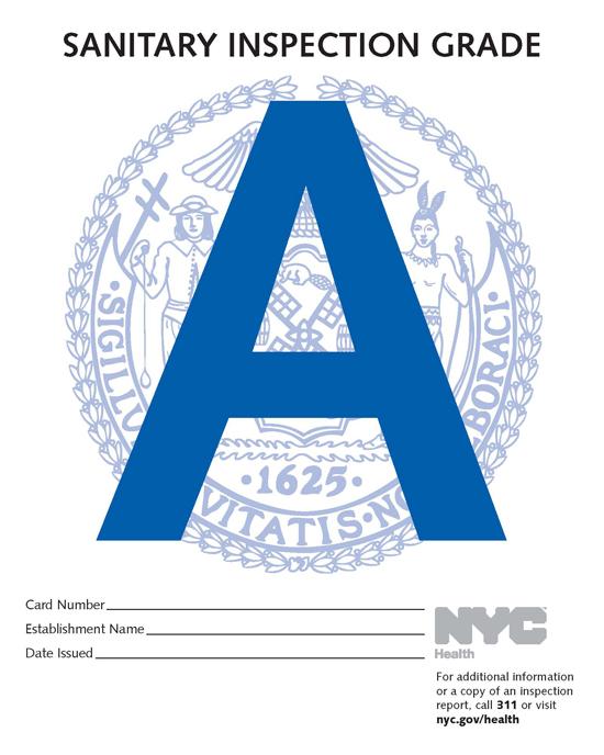 Back to School New York City Restaurants Receive Letter Grades for